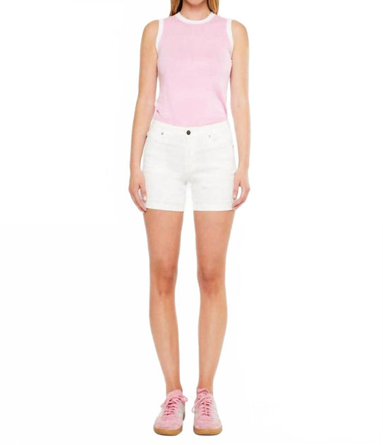 KanCan Women's Mid Rise Short White 24 4