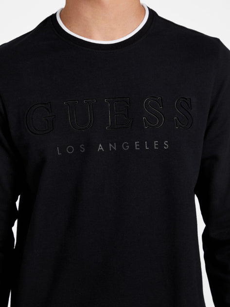 Guess Factory Kalico Logo Long-Sleeve Tee Black Large 4