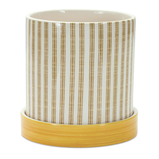 Hivvago Stone Bumble Bee Striped Planter Set Yellow 4