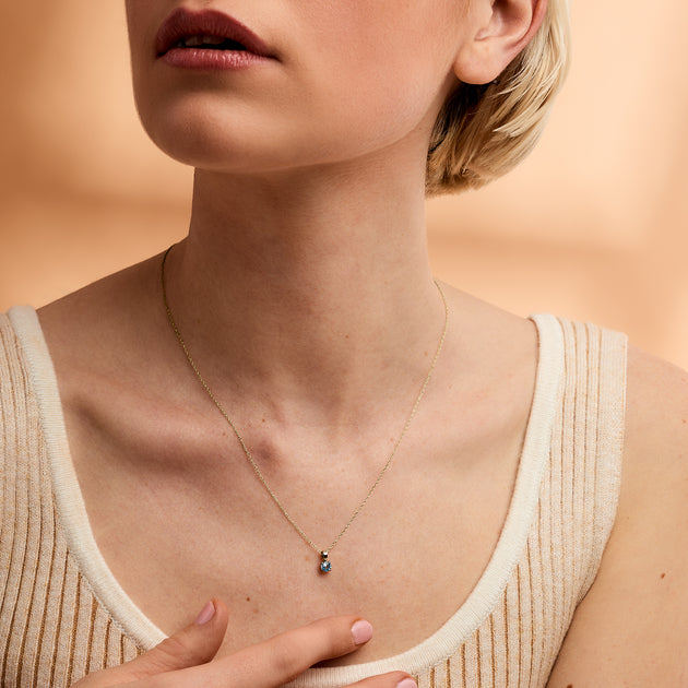 Ross-Simons RS Pure Collier Pendentif Topaze Bleue Suisse Bleu 4