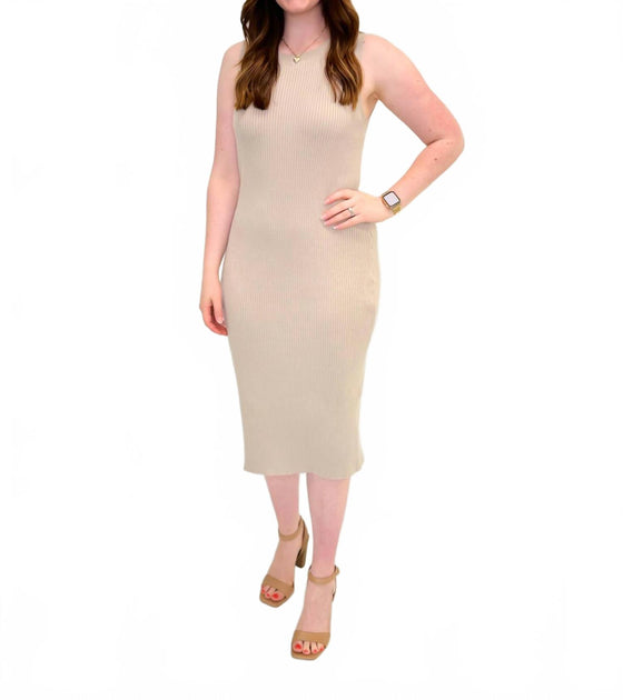 WISHLIST Briar Ribbed Kleid Beige Medium 2