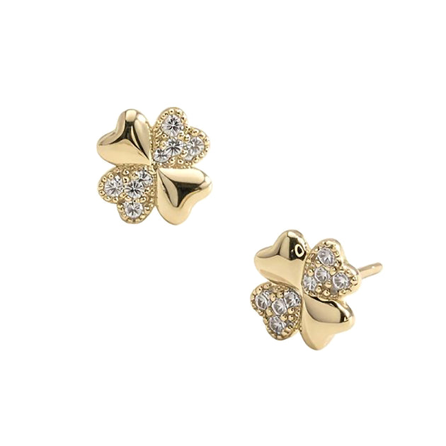 FASHNZFAB Clover Cubic Zirconia Stud Earrings Multi 4