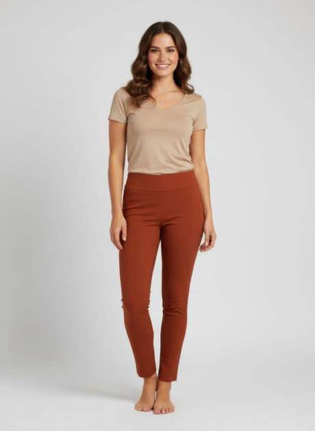 TRUEDAMES Counterparts Pull On Solid Pants Braun US 14 2