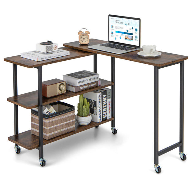 Hivvago Side Table Rustic Brown 3