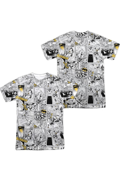 Gildan Batman Comic All Over Print Crew Neck T-Shirt White Small 2