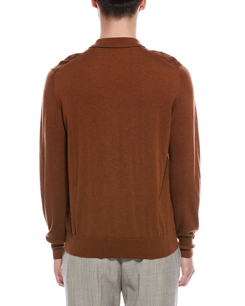 Bruno Magli Polo Sweater Brown Medium 3