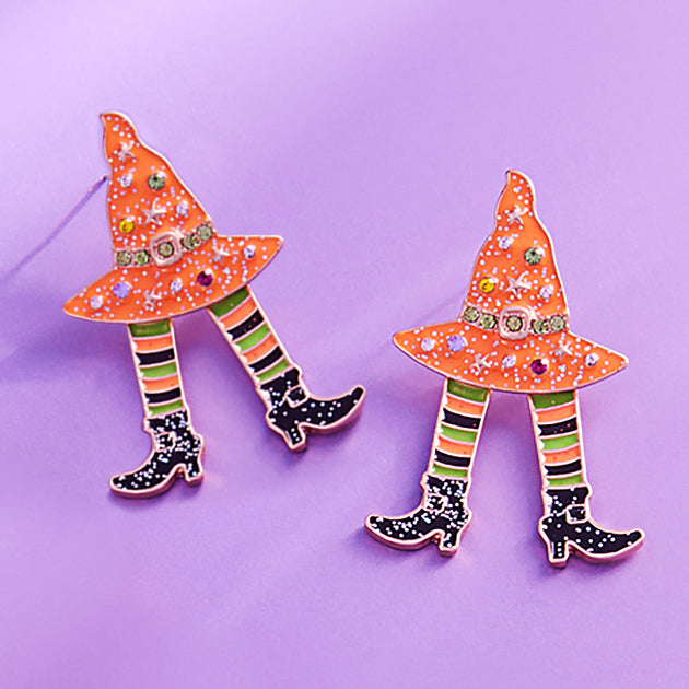 FASHNZFAB Enamel With Legs Earrings Red 3