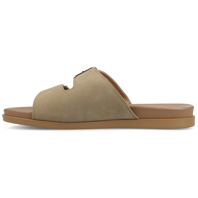 Journee Collection Cosette Flat Sandals Beige US 7.5 3