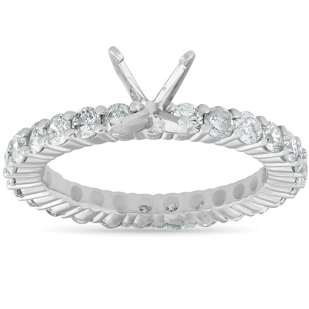 Pompeii3 Eternity Engagement Ring Setting 14k White Gold US 9 2