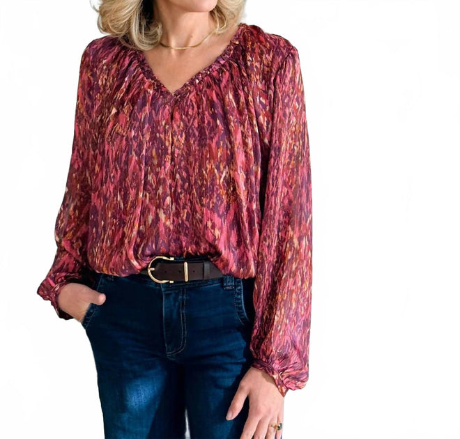 Dear John Denim Piaf V-Neck Blouse Multi Large 2