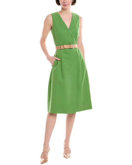 Akris Belted A-Line Dress Green US 14 2