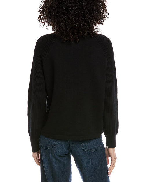  Vince Ribbed Raglan Sweater Black Small 3