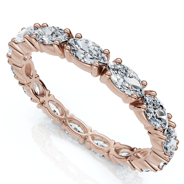 Pompeii3 3/4Ct Marquise Diamond Eternity Ring 14k Gold Multi US 4.5 4