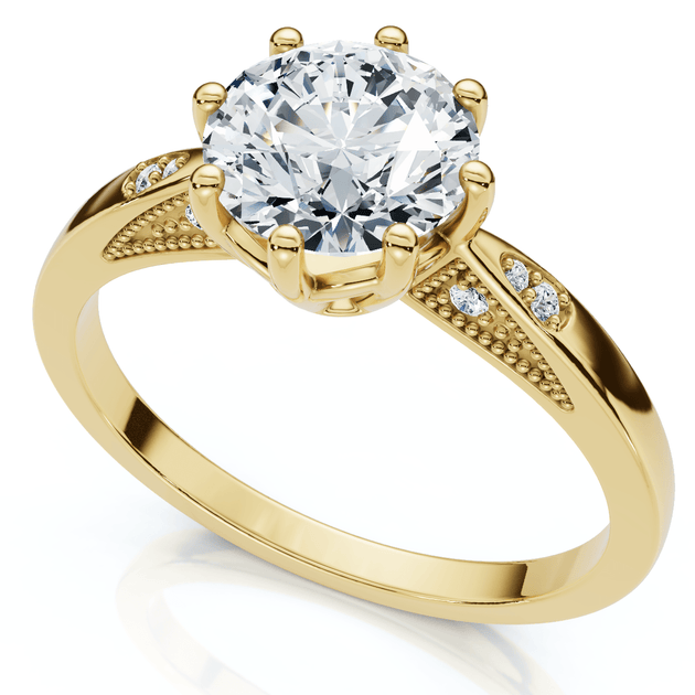 Pompeii3 Crown Setting Diamond Engagement Ring Silver US 5 2