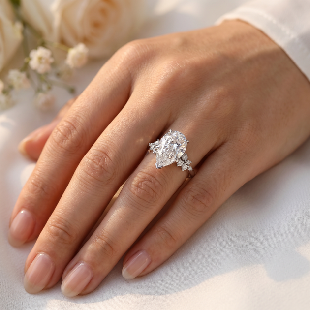 Pompeii3 3 1/3Ct Pear Diamond Engagement Ring Gold US 5.5 4