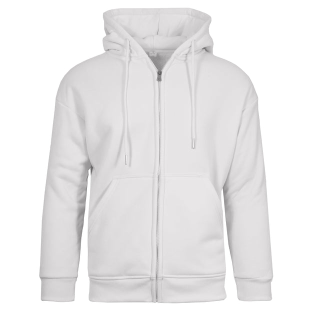 unbranded Men's Faux Shearling Lined Full Zip-Up Hoodie Sweatshirt