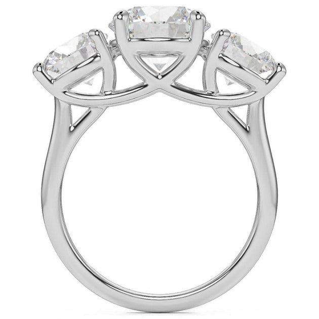 Pompeii3 Three Stone Lab Grown Diamond Engagement Ring Gold US 7.5 6