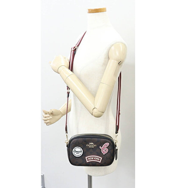 Coach Signature Line Canvas Leather Shoulder Bag Multi Small 3