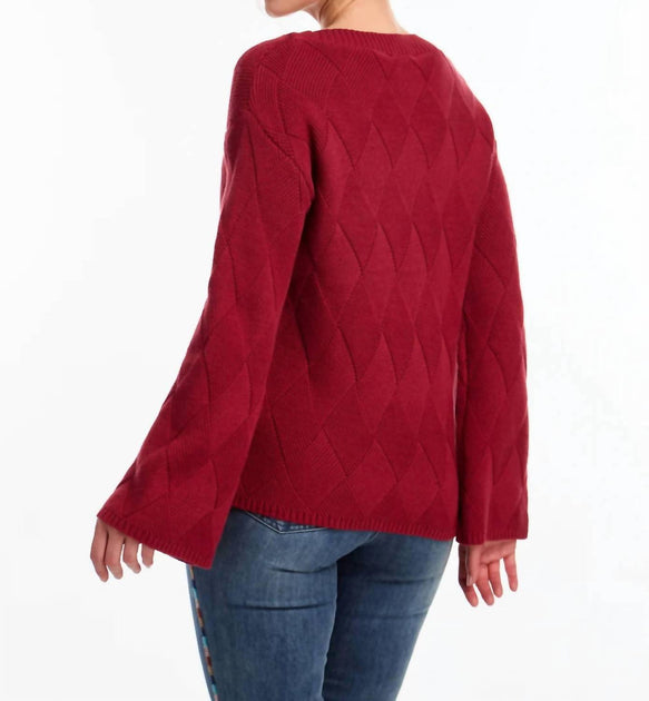 FDJ Long Sleeve Boat Neck Sweater Red Large 3