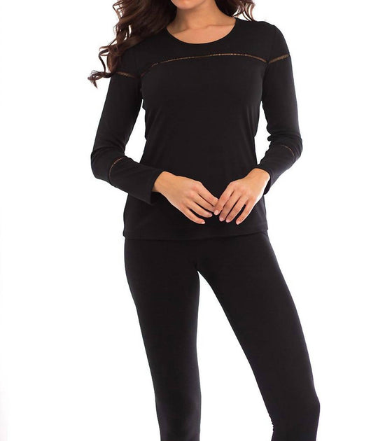 Angel Wrinkle Free Cutout Tunic Noir Small 2