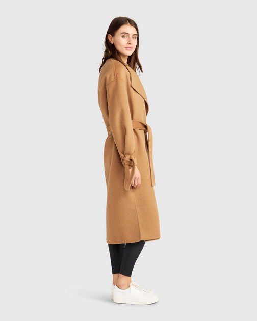 Belle & Bloom Head Over Heels Collarless Robe Coat Grey Medium 4