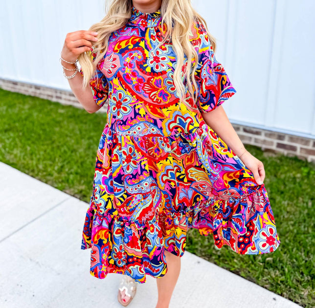 Ivy Jane Popping Paisley Dress Multi XSmall 2