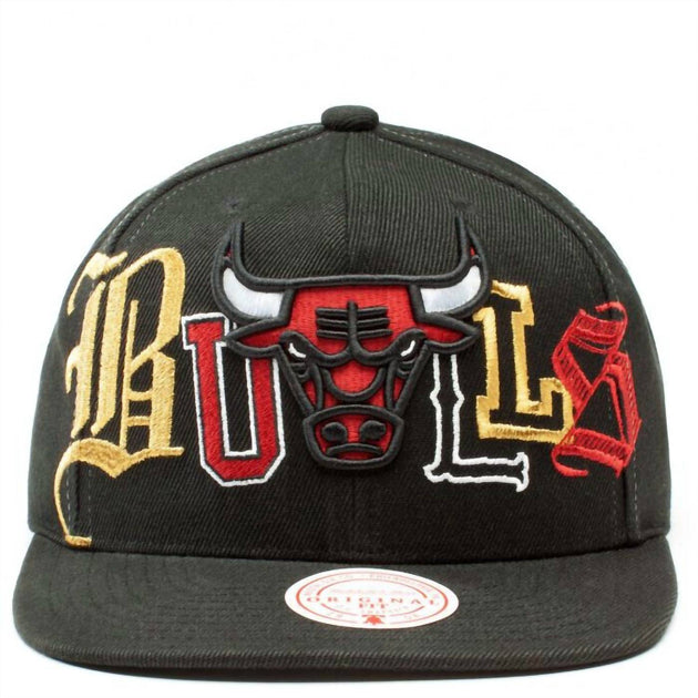 Mitchell & Ness NBA Chicago Bulls Hype Type Snapback Cap Black One Size 3