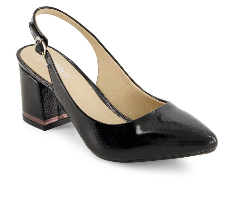 Andrea 59707 Women's Slingback Pumps Black US 10 2