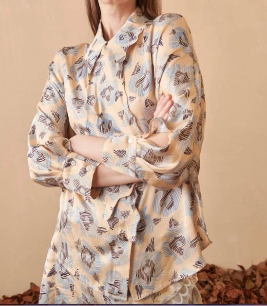 CELIA B Vibrancy Button Front Top Beige Medium 4