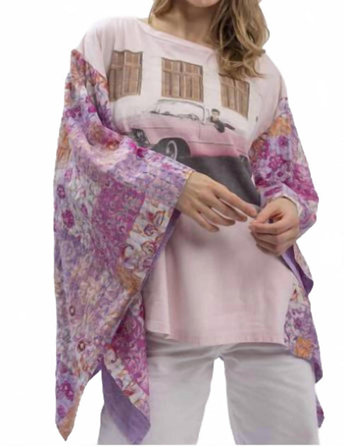 Blue Velvet Elvis Poncho Sleeve Top Pink Small/Medium 2