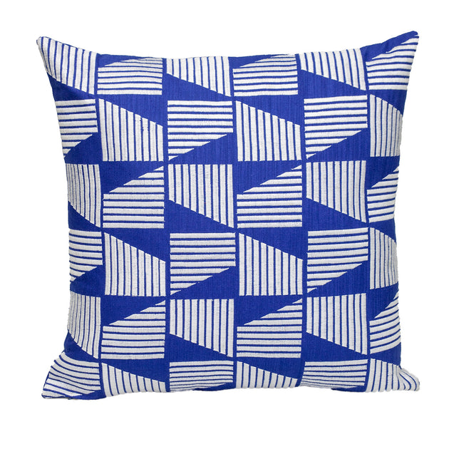 Hivvago 18" Geometric Throw Pillow Blue/White 3