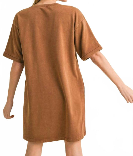 Jodifl Everly T-Shirt Dress Brown Medium 3