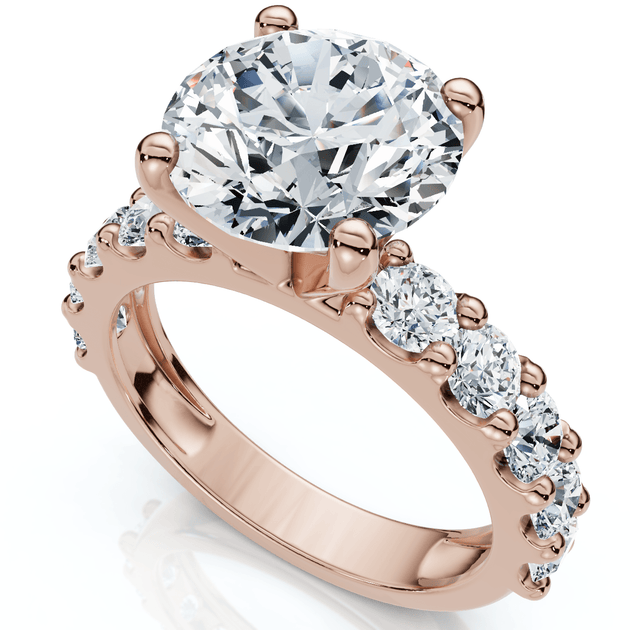Pompeii3 Round Cut Diamond Engagement Ring 14k Gold US 5.5 4