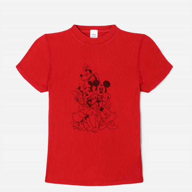 RE/DONE Mickeys Crew 90's Baby Tee Red Large 4