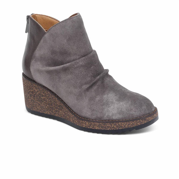 Aetrex Kara Ankle Wedge Boot Grey EU 42 2