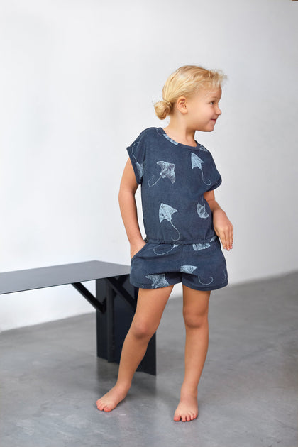 Omamimini Terry Romper Blue US 6 4