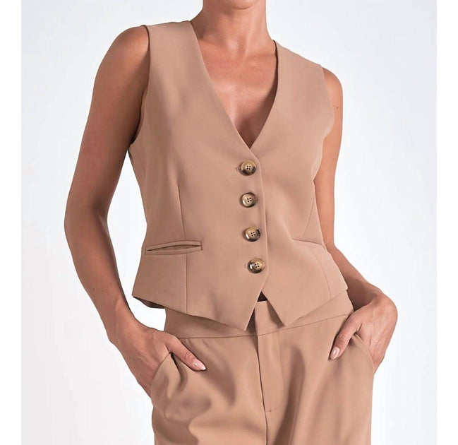 ELAN Tailored Vest Pink Medium 2