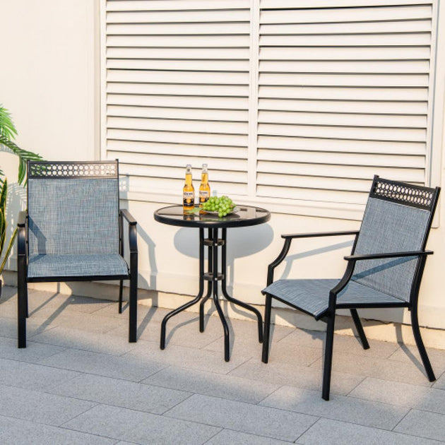 Hivvago Patio Chair Set of 2 Brown 3
