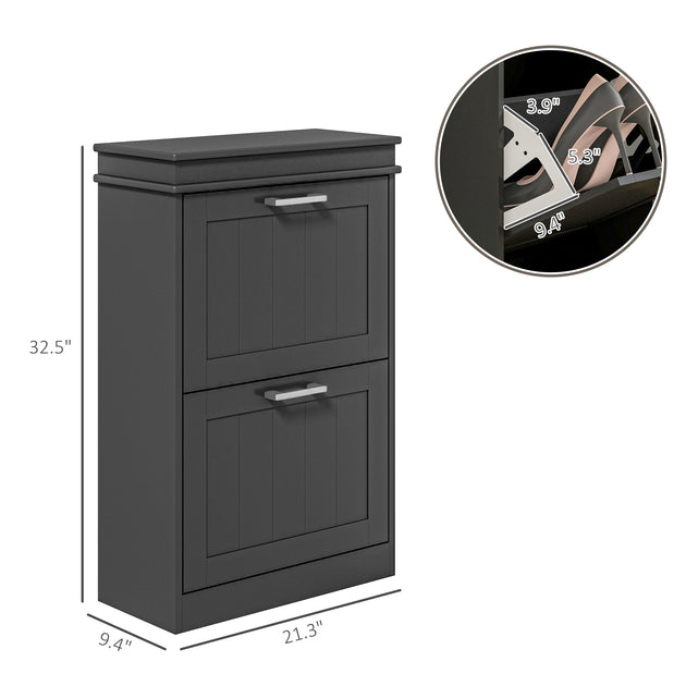 Hivvago Freestanding Shoe Cabinet White 5