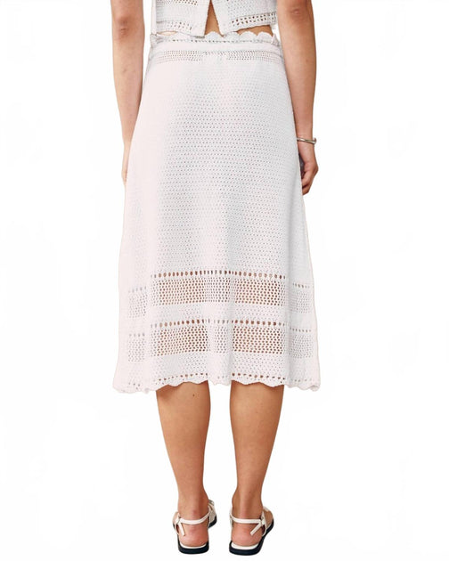 Bella Dahl Crochet Midi Skirt White Small 4