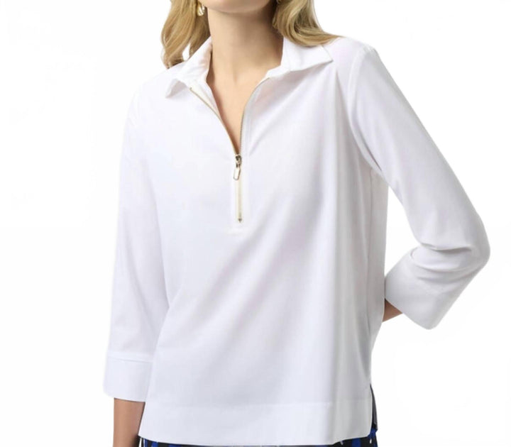 Joseph Ribkoff Stretch Poplin Top Blanc US 8 2