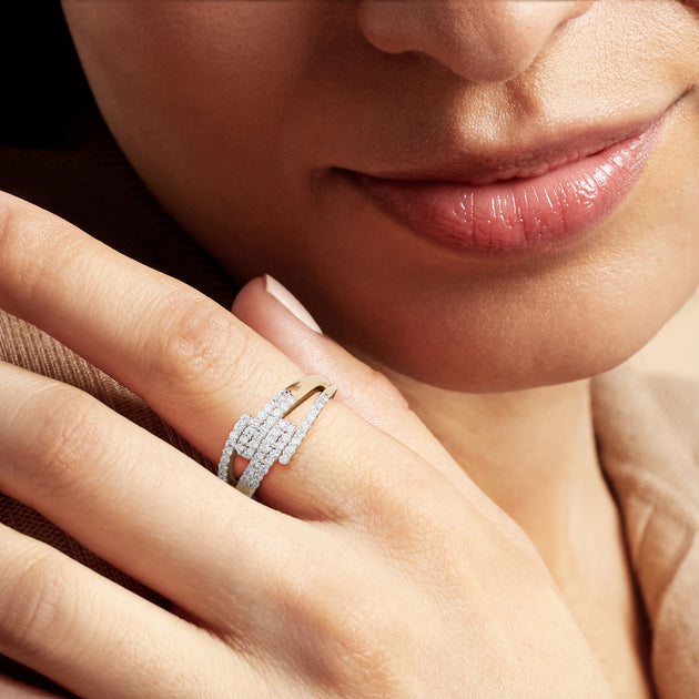 Ross-Simons Interlocking Multi-Row Ring Silver US 8 3
