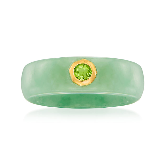 Ross-Simons Jade Peridot Ring 14kt Yellow Gold Green US 8 2