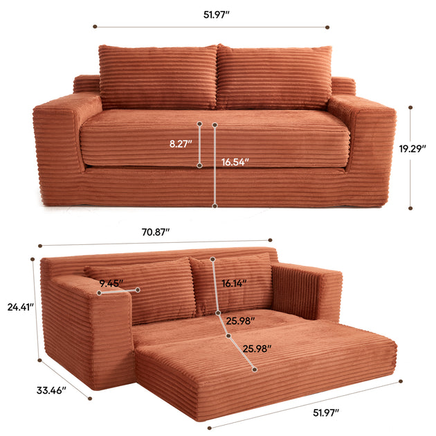 Streamdale Loveseat Sofa Orange 3