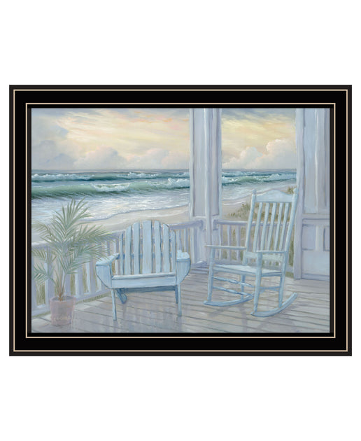 Hivvago Coastal Porch Schwarz gerahmter Kunstdruck Wandkunst 9