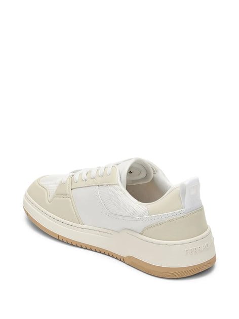 Salvatore Ferragamo Leather-Panelled Sneakers White US 7.5 4