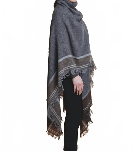 Lands Downunder Bari Wrap Poncho Brown One Size 3