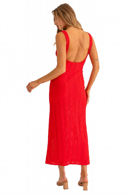 LE LIS Bloom Maxi Dress Red Small 3