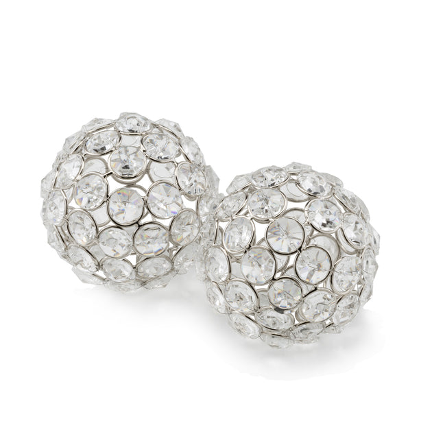 Hivvago Decorative Orb Sculpture Silver 3 inch 2