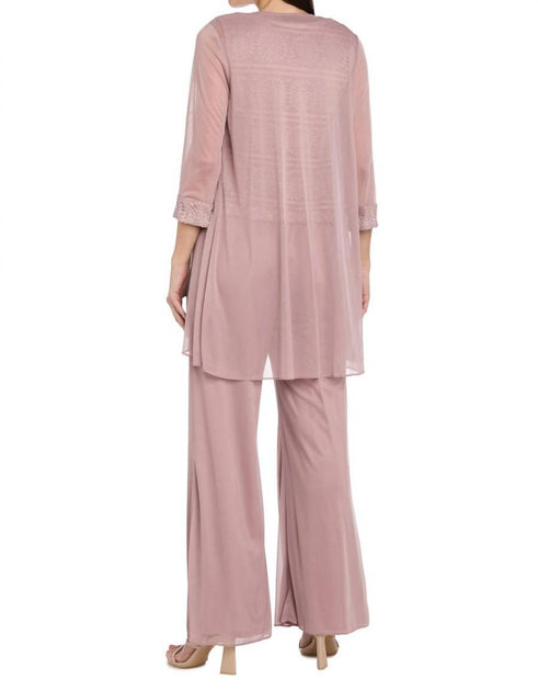 R & M Richards Embroidered Pant Suit Pink US 10 4